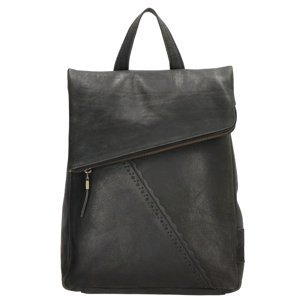 Micmacbags dámský kožený batoh Marrakech - černý - 8L