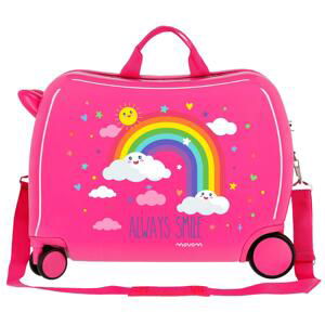 Movom Dětský kufřík na kolečkách - odražedlo - RAINBOW ALWAYS SMILE - 34L