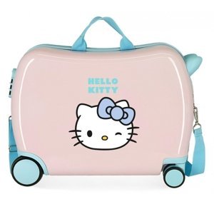 JOUMMABAGS Dětský kufřík na kolečkách - odražedlo - Hello Kitty - Wink