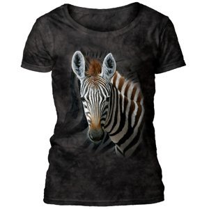 Dámské batikované triko The Mountain - STRIPES - zebra - tmavě šedé Velikost: L