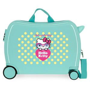 JOUMMABAGS Dětský kufřík na kolečkách - odražedlo - Hello Kitty - Pretty Glasses