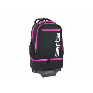 SAFTA dvoukomorový školní batoh na kolečkách Multisports #904 - černo růžový - 47 cm / 27 L
