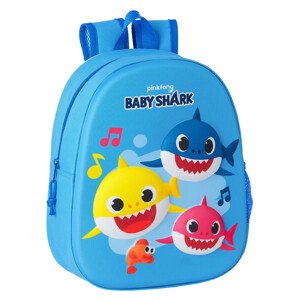 SAFTA předškolní dětský batůžek Baby Shark Pinkfong - 3D potisk - modrý - 8L