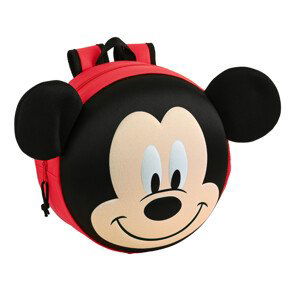 Safta Mickey Mouse předškolní batůžek kulatý s ušima - červená - 31 cm