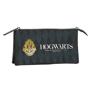 SAFTA tříkomorový penál Harry Potter Hogwarts - šedý