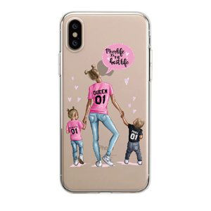 Cases Kryt na mobil Iphone - Máma s dcerou a synem držící se za ruku pro mobil Apple: iPhone X/XS