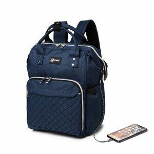 Přebalovací batoh na kočárek Kono s USB portem - modrý