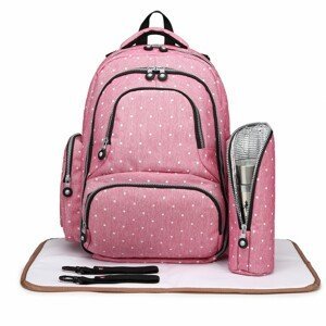 Kono Přebalovací batoh s doplňky na kočárek - růžový s puntíky