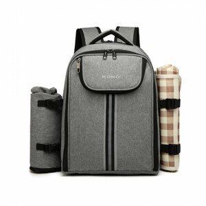 Piknikový batoh s dekou KONO - šedý