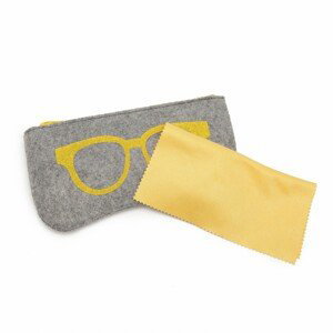 Filcový obal na brýle KONO Glance - šedo žlutý
