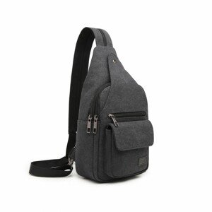 Úzký pánský crossbody batoh casual canvas Kono - černý