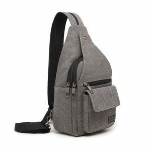 Úzký pánský crossbody batoh casual canvas Kono - šedý