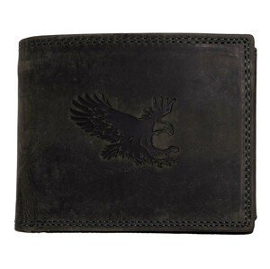 HL Luxusní kožená peněženka s orlem - černá