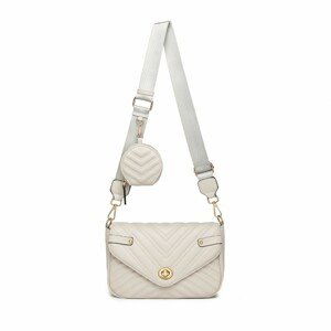 Miss Lulu dámská crossbody kabelka s V - vzorem a kapsičkou - šedém - 27 cm