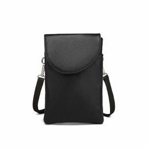 Miss Lulu funkční kožená crossbody kapsička přes rameno LB2140 - černá