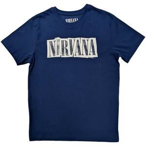 RockOff Nirvana Unisex bavlněné tričko : Box Logo - modré Velikost: XL