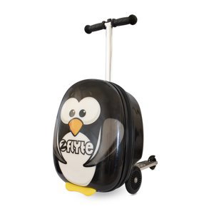 Zinc dětský cestovní kufr s koloběžkou Flyte - tučňák Percy - 25L