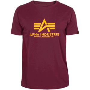 Alpha Industries Tričko  Basic T-Shirt bordové XS