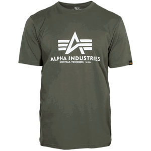 Alpha Industries Tričko  Basic T-Shirt olivová tmavá XS