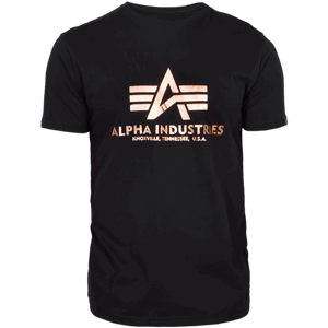 Alpha Industries Tričko  Basic T-Shirt černá | zlatá M