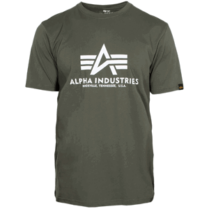 Alpha Industries Tričko  Basic T-Shirt olivová tmavá M