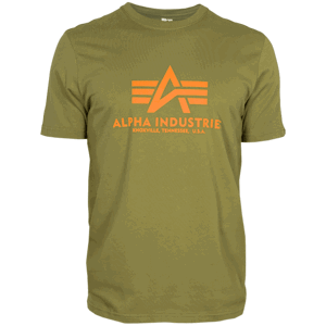 Alpha Industries Tričko  Basic T-Shirt zelená khaki M