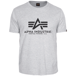 Alpha Industries Tričko  Basic T-Shirt šedé melírované 3XL