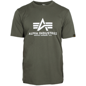 Alpha Industries Tričko  Basic T-Shirt olivová tmavá 3XL