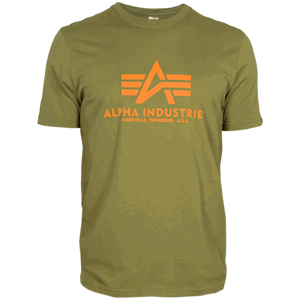 Alpha Industries Tričko  Basic T-Shirt zelená khaki 3XL