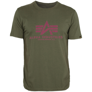 Alpha Industries Tričko  Basic T-Shirt zelená tmavě 4XL