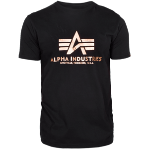 Alpha Industries Tričko  Basic T-Shirt černá | zlatá 5XL