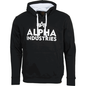 Alpha Industries Mikina  Foam Print Hoody černá | bílá S