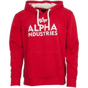 Alpha Industries Mikina  Foam Print Hoody červená | bílá S