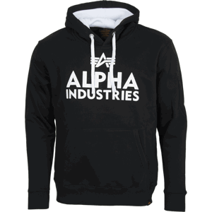 Alpha Industries Mikina  Foam Print Hoody černá | bílá M