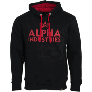 Alpha Industries Mikina  Foam Print Hoody černá | červená L