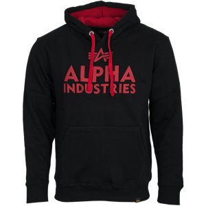 Alpha Industries Mikina  Foam Print Hoody černá | červená XXL