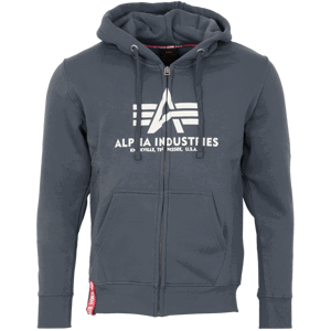 Alpha Industries Mikina  Basic Zip Hoody grey black S