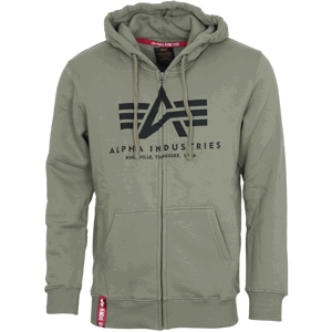 Alpha Industries Mikina  Basic Zip Hoody olivová XXL