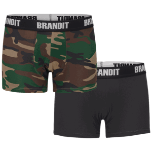 Brandit Boxerky Boxershorts Logo [sada 2 ks] woodland + černé S