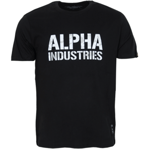 Alpha Industries Tričko  Camo Print T černá | bílá XL