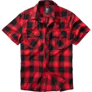 Brandit Košile Checkshirt Halfsleeve červená | černá 4XL