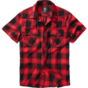 Brandit Košile Checkshirt Halfsleeve červená | černá 6XL
