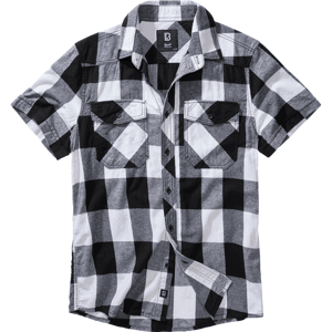 Brandit Košile Checkshirt Halfsleeve bílá | černá 6XL