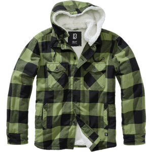 Brandit Bunda Lumberjacket Hooded černá | olivová 7XL