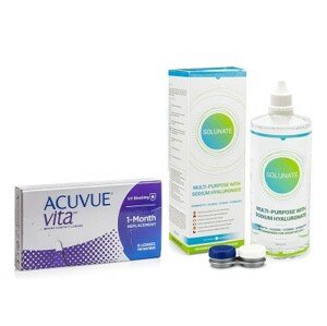 Johnson & Johnson Acuvue Vita (6 čoček) + Solunate Multi-Purpose 400 ml s pouzdrem