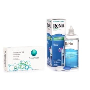 CooperVision Biomedics 55 Evolution (6 čoček) + ReNu MultiPlus 360 ml s pouzdrem