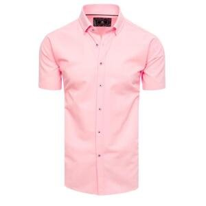 Pánská růžová košile s krátkým rukávem