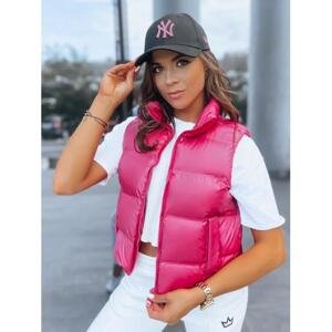 Růžová lesklá sportovní vesta