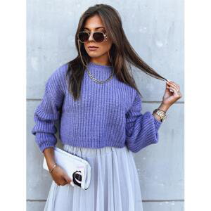 Krátký fialový oversize svetr