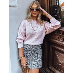 Růžový dámský oversize svetr